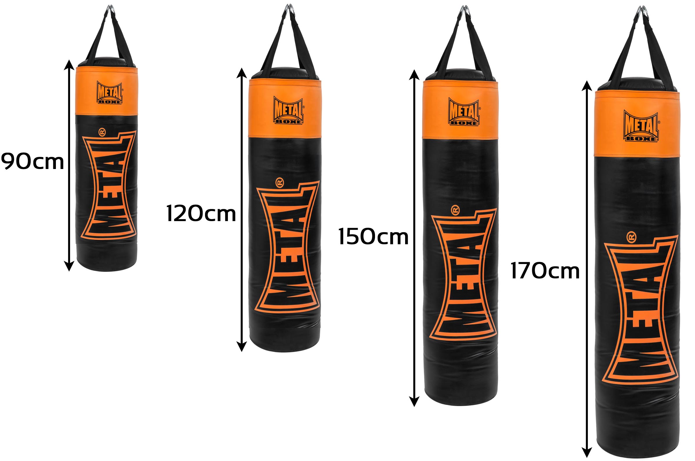  Sac  de  frappe  noir orange  120cm MB3120 M tal boxe