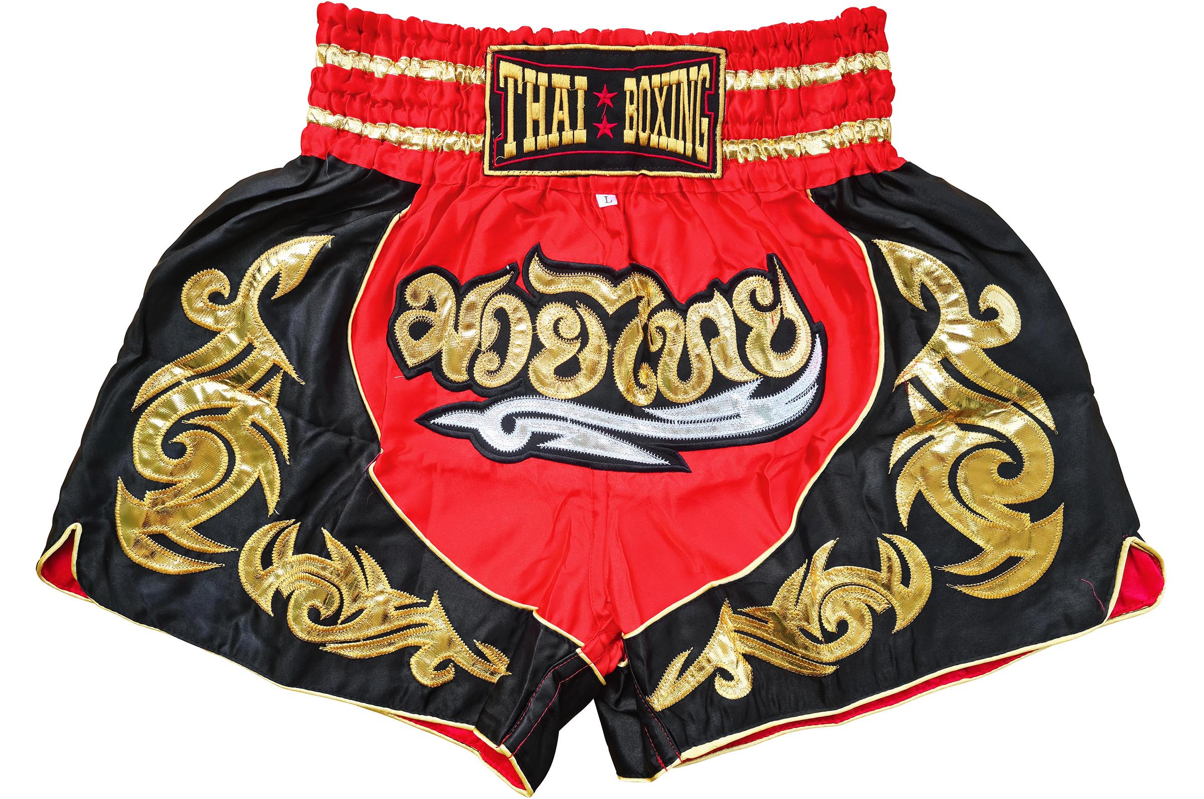 Thai boxing shorts, Gold flames, ThaiBoxing - DragonSports.eu