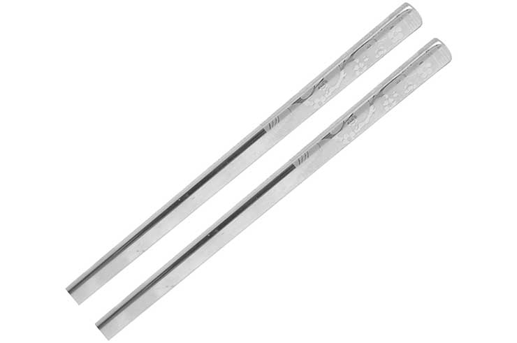 Pair of Kuàizi Steel Chopsticks, with decorations