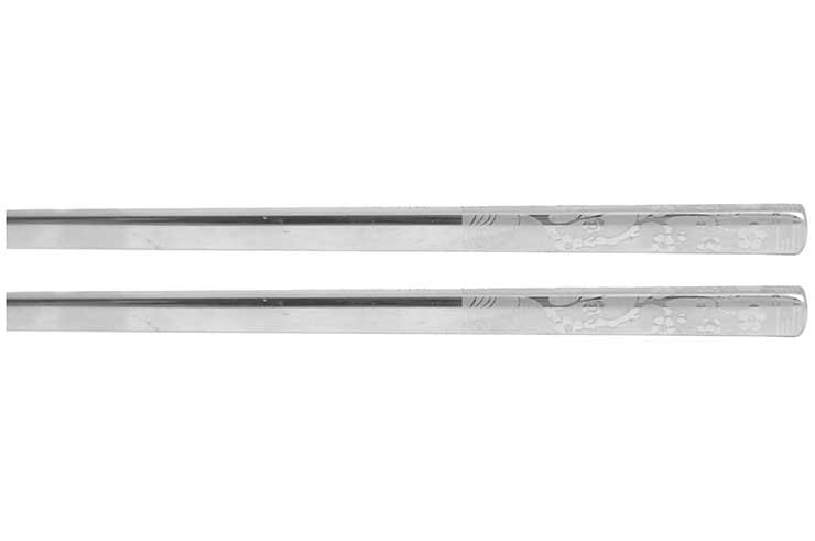 Pair of Kuàizi Steel Chopsticks, with decorations