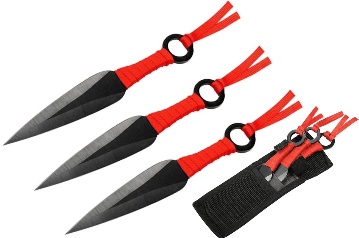Black Kunai Throwing Knives - Throwing Kunai Set - Ninja Kunai Knives