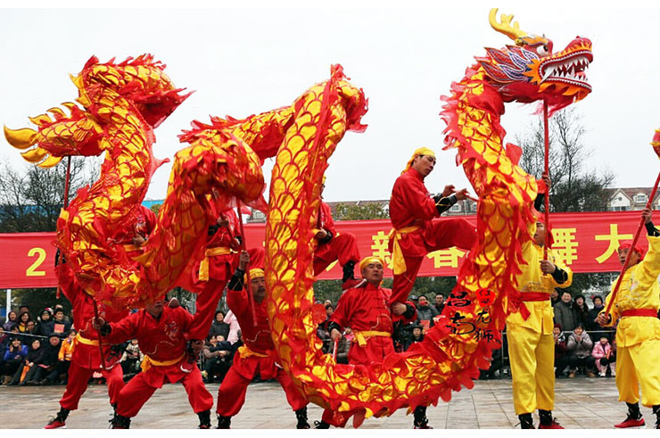 Traditional Dragon Dance Costume - High end, 9 persons - DragonSports.eu