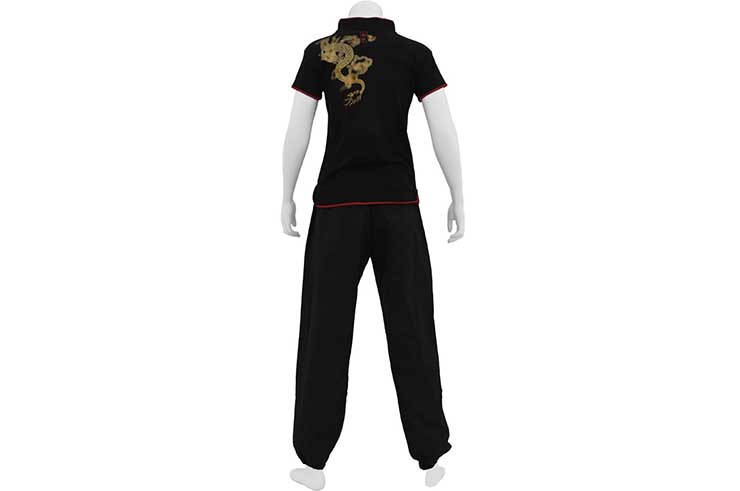 Chang Quan top, golden dragon - Premium cotton