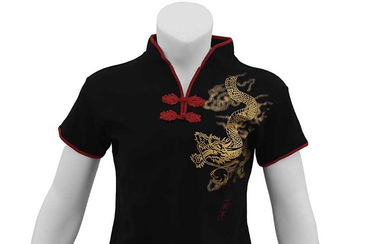 Chang Quan top, golden dragon - Premium cotton