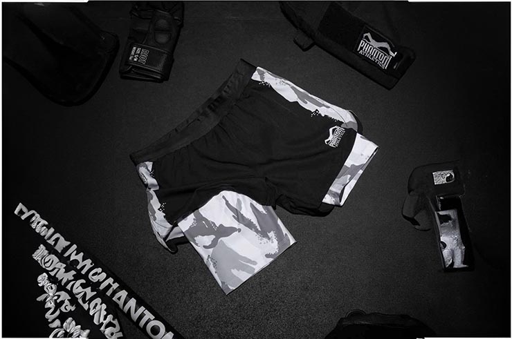 Fightshort Fusion - 2 in 1, Winter Camo, Phantom Athletics