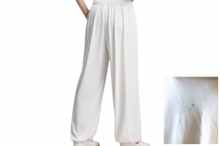 Pantalon Kung Fu Tai Chi avec poches, Polyester & Elasthanne (Légèrement tâché)