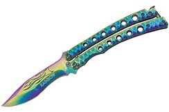 Butterfly Knife, Reflet - Rainbow, Albainox