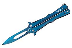 Butterfly knife, Blue Wave - RainBlue, Albainox