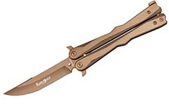 Butterfly knife, bronze - RainGold, Albainox