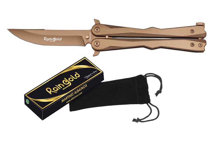 Butterfly knife, bronze - RainGold, Albainox