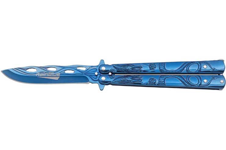 Butterfly knife, Blue Dragon - RainBlue, Albainox