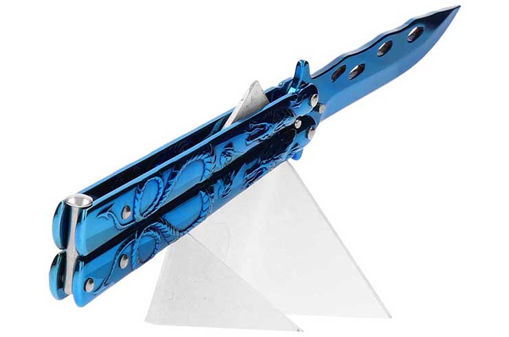 Butterfly knife, Blue Dragon - RainBlue, Albainox