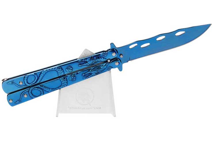 Butterfly knife, Blue Dragon - RainBlue, Albainox