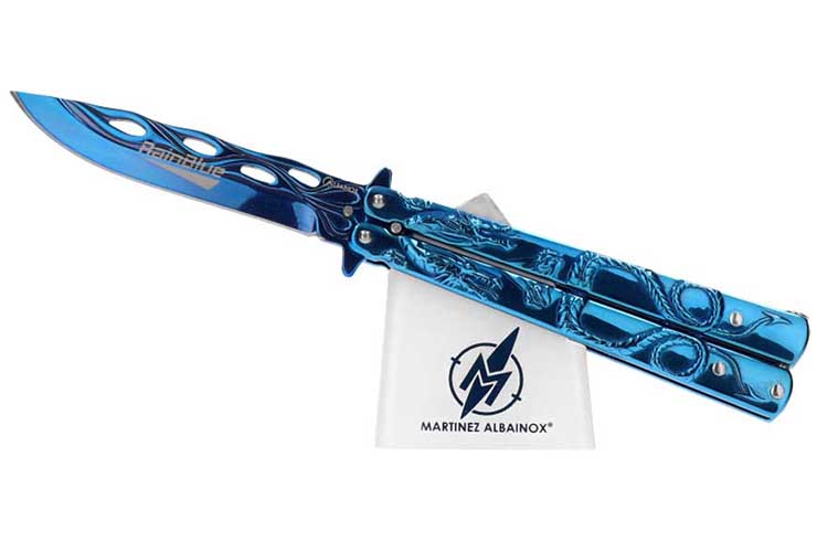 Butterfly knife, Blue Dragon - RainBlue, Albainox