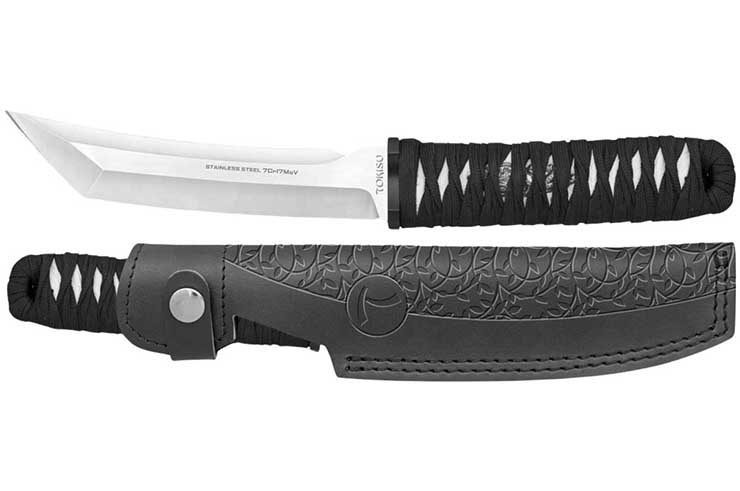 Tanto Blade Knife, Black Braid - Stainless Steel, Tokisu