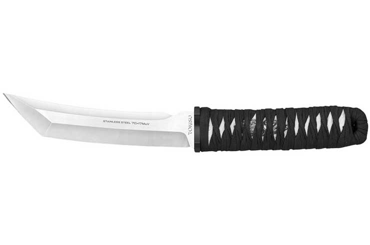 Tanto Blade Knife, Black Braid - Stainless Steel, Tokisu