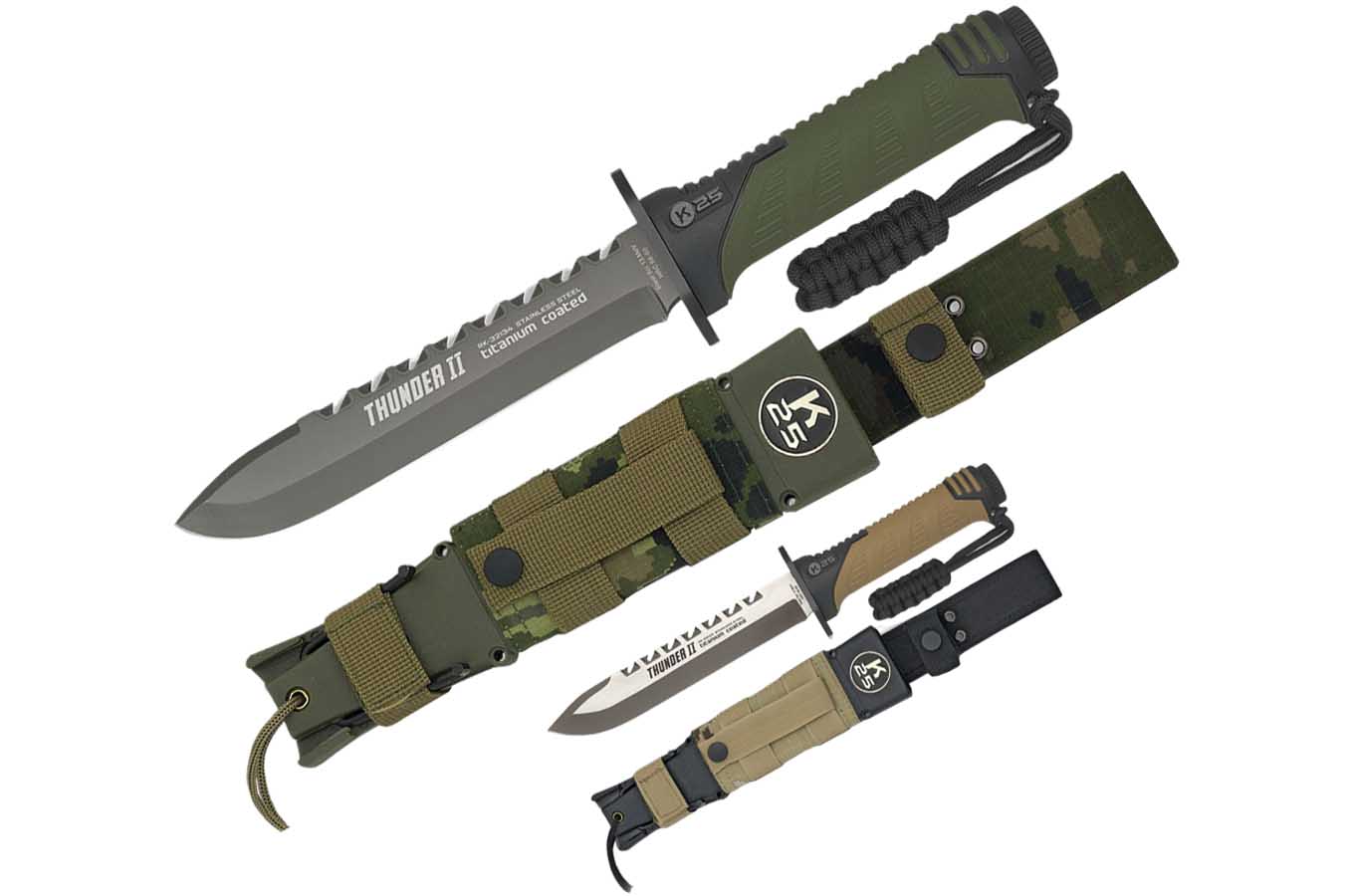Hunting knife, with survival kit - Thunder II, K25