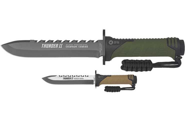 Hunting knife, with survival kit - Thunder II, K25