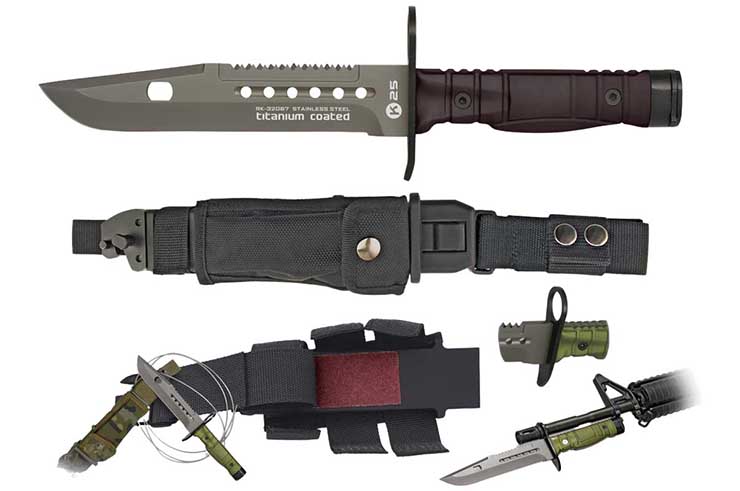 Tactical knife, with sharpening kit - Bayonet, K25